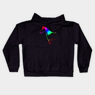 Rainbow horse silhouette Kids Hoodie